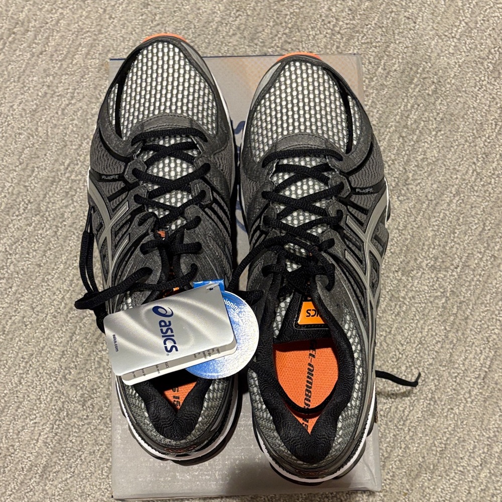 Asics Black and Silver Athletic Shoes